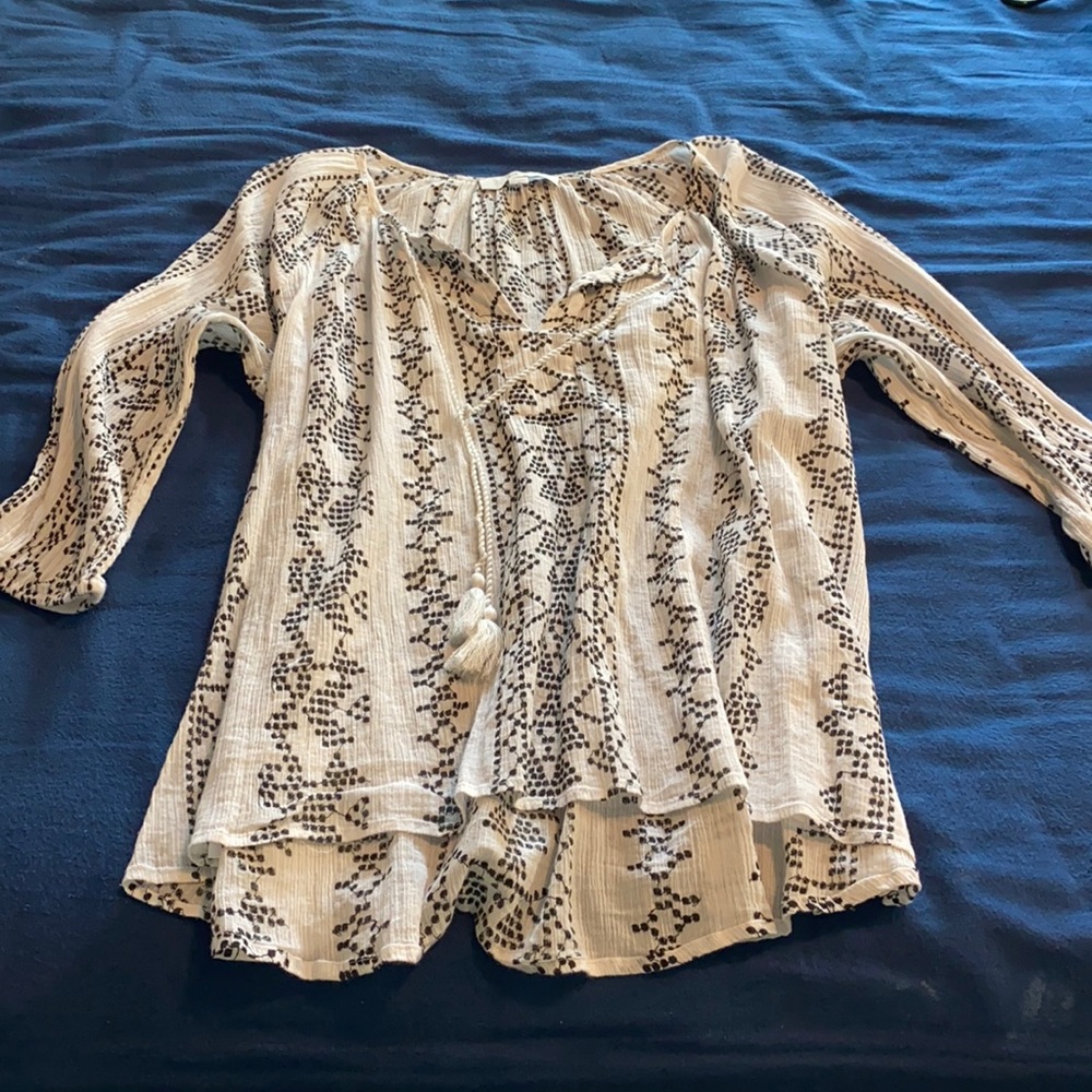 Loft Black & White Blouse